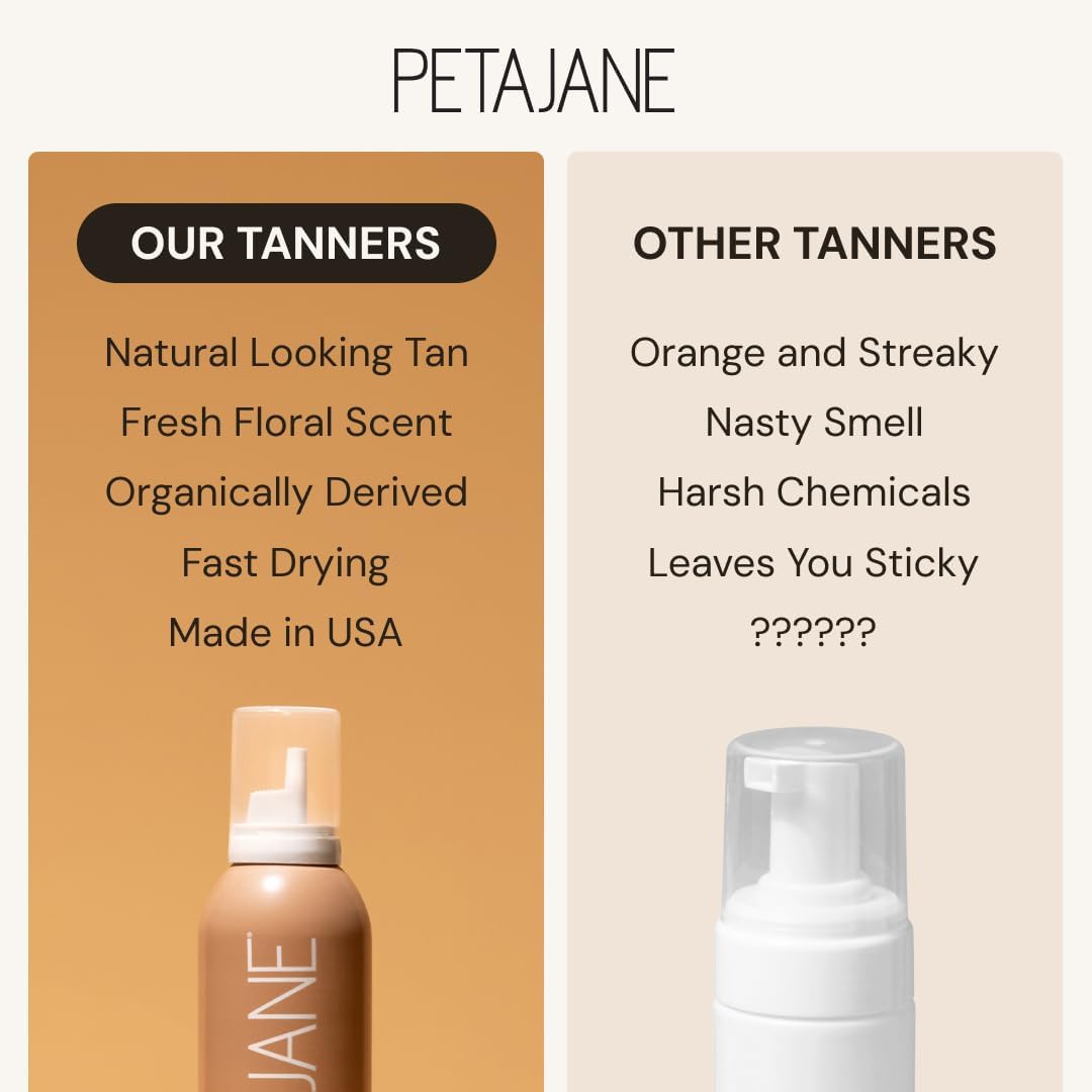 Peta Jane Medium Tanning Mousse – Pack of 2, 7 fl oz | Natural-Looking, Quick-Dry Self-Tanner