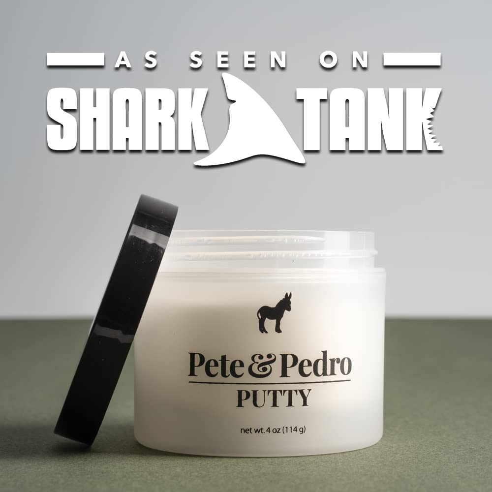 Pete & Pedro Hair Putty - Strong Hold, Matte Finish Hair Clay for Men | Water-Soluble, 2 oz | As Seen on Shark Tank