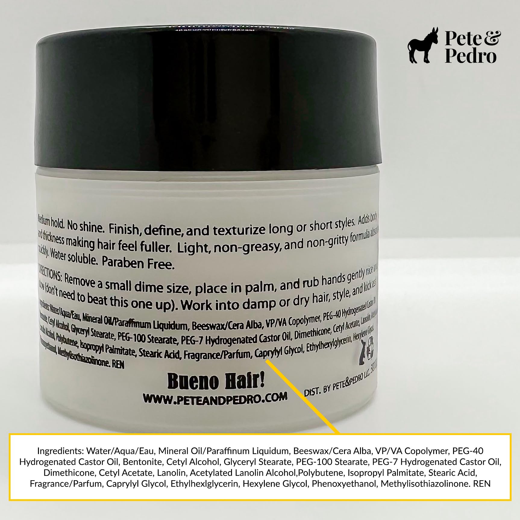 Pete & Pedro Hair Styling Clay – Medium Hold, Matte Finish, For Fine & Thinning Hair