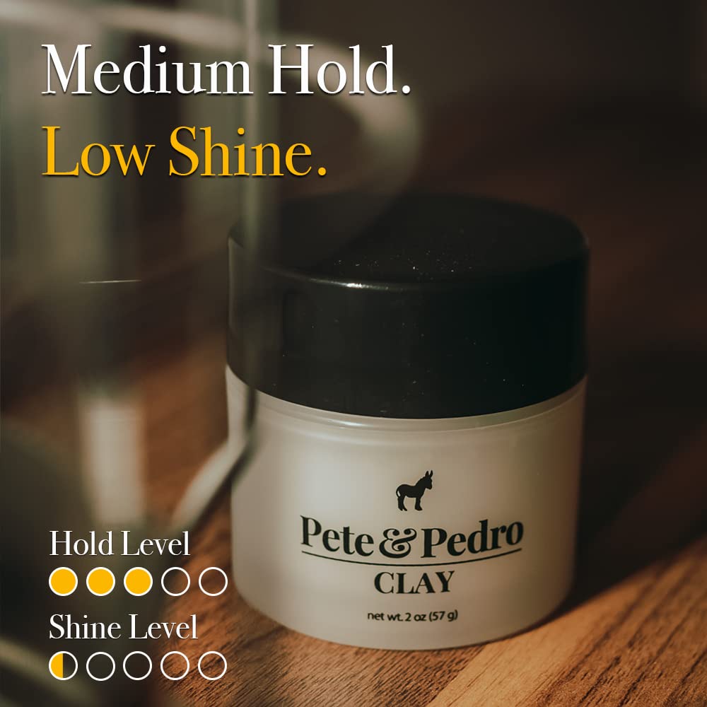 Pete & Pedro Hair Styling Clay – Medium Hold, Matte Finish, For Fine & Thinning Hair