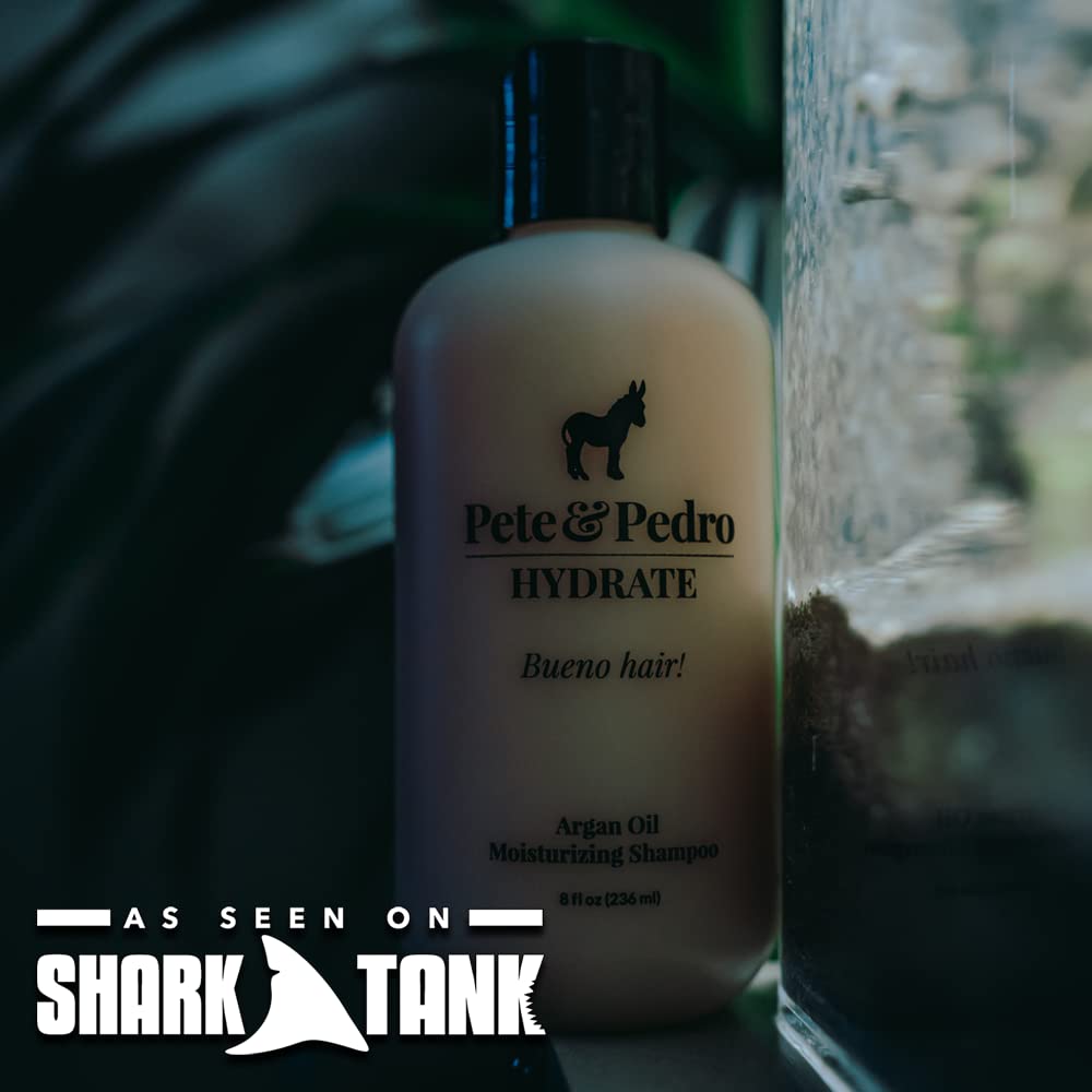 Pete & Pedro HYDRATE & CONDITION Hair Care Set – Argan Oil Shampoo & Peppermint Conditioner (8.5 oz) | Shark Tank