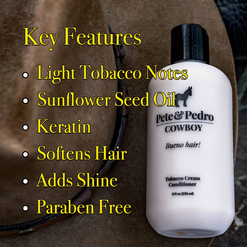 Pete & Pedro Bold & Cowboy Hair Care Set — Bourbon & Tobacco Scent, Daily Hydration, 8.5 oz Each