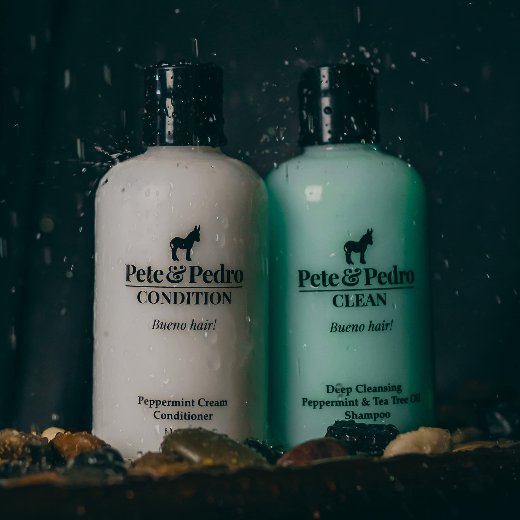 Pete & Pedro CLEAN & CONDITION SET – Tea Tree Shampoo & Peppermint Cream Conditioner (8.5 oz each)