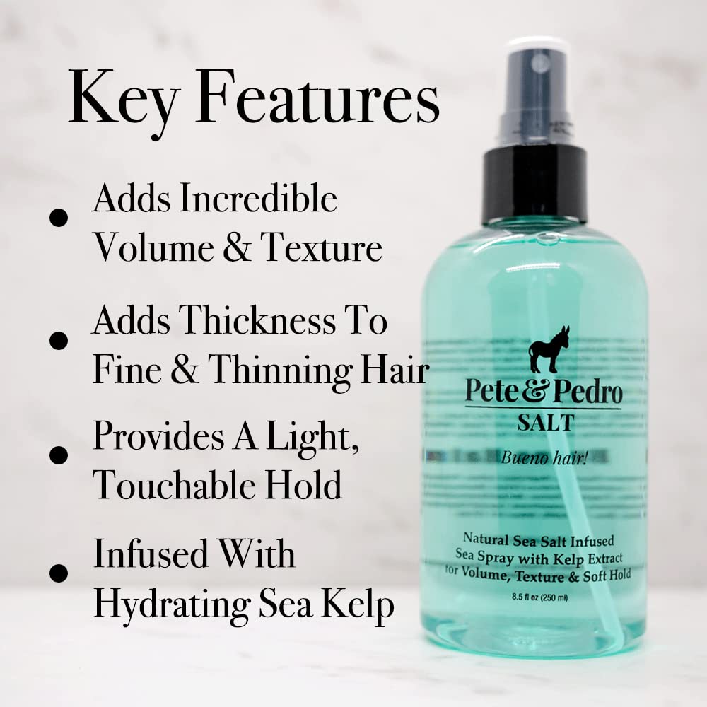 Pete & Pedro SALT - Natural Sea Salt Spray for Hair | Volume, Texture & Light Hold
