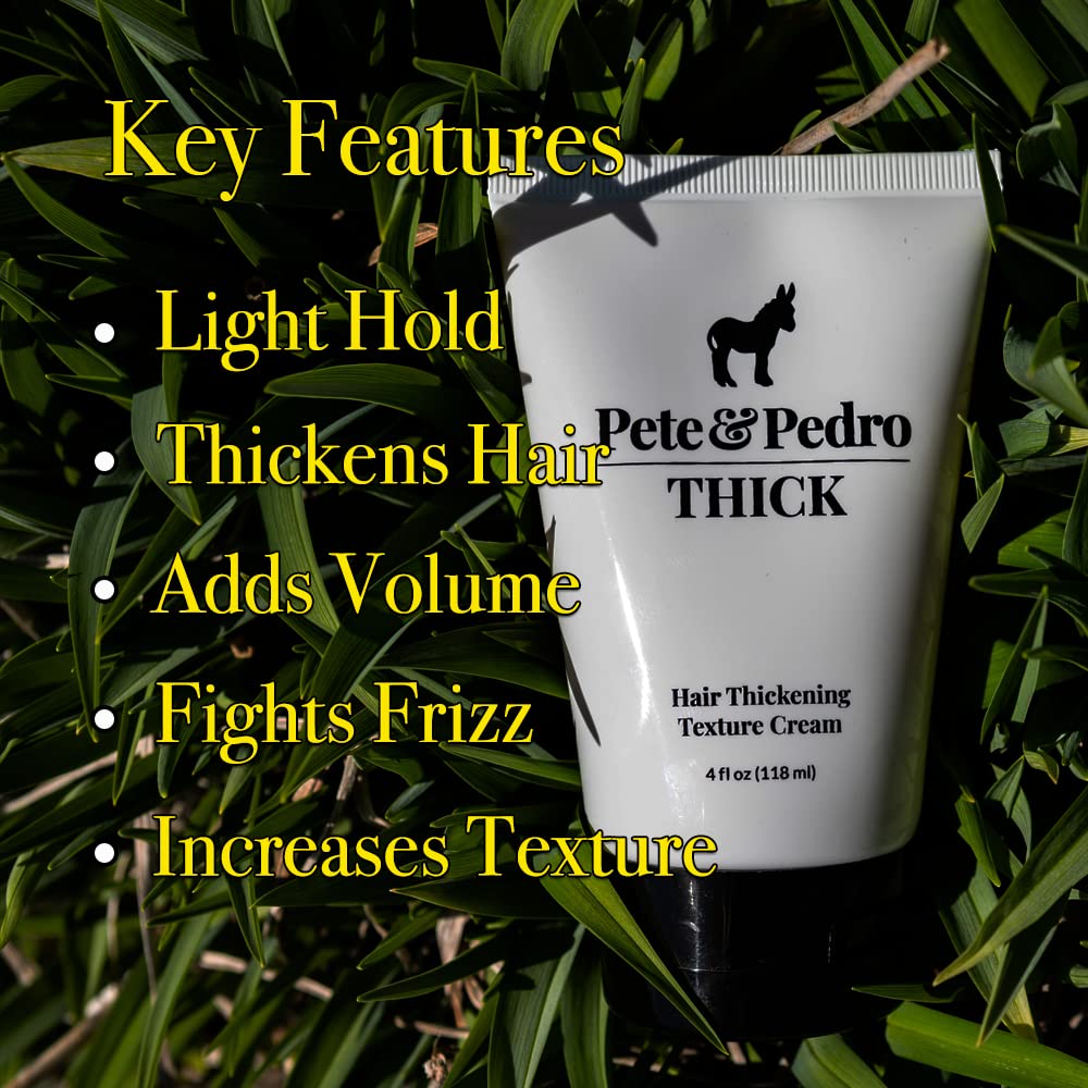 Pete & Pedro THICK Hair Cream – Light-Holding Thickening Texture for Fine & Thinning Hair | 4 oz | Shark Tank