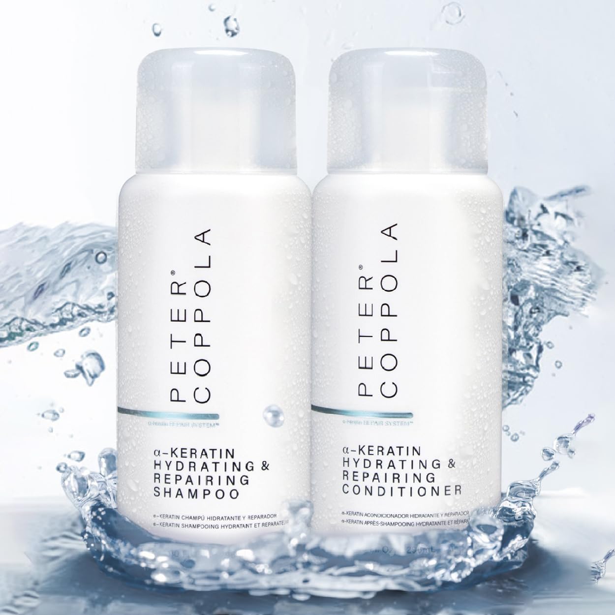 Peter Coppola a-Keratin Hydrating & Repairing Shampoo & Conditioner Duo – Strengthen Damaged Hair (10 oz)
