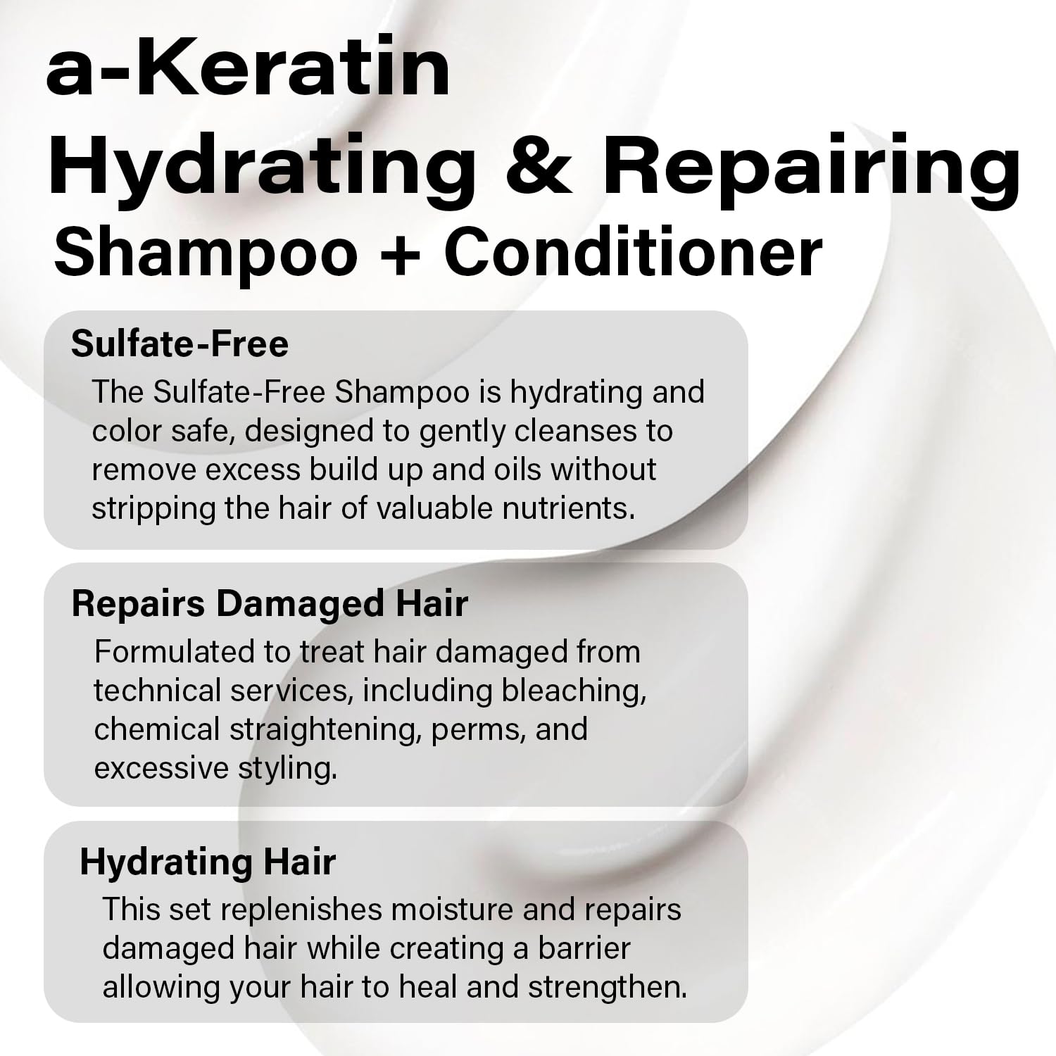 Peter Coppola a-Keratin Hydrating & Repairing Shampoo & Conditioner Duo – Strengthen Damaged Hair (10 oz)