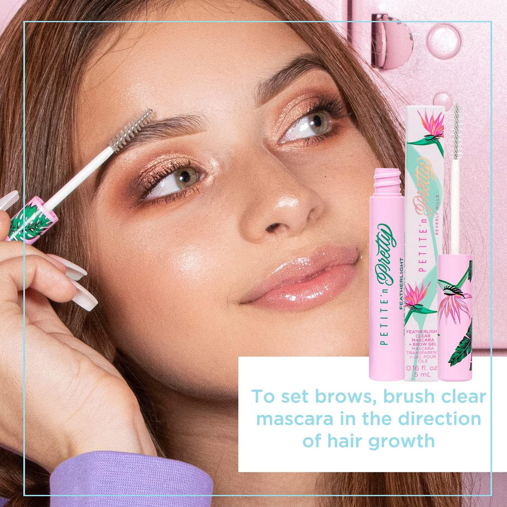 Petite 'N Pretty Featherlight Clear Mascara & Brow Gel Duo – Non-Toxic, Made in USA for Kids, Tweens & Teens