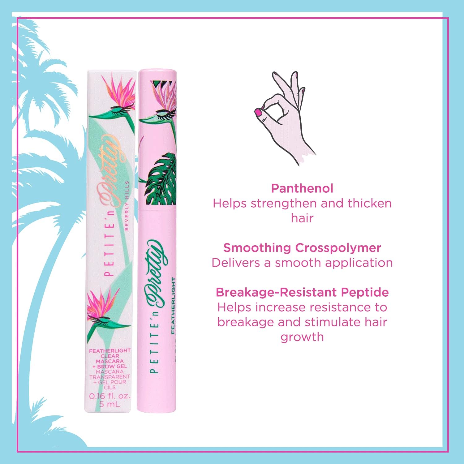 Petite 'N Pretty Featherlight Clear Mascara & Brow Gel Duo – Non-Toxic, Made in USA for Kids, Tweens & Teens