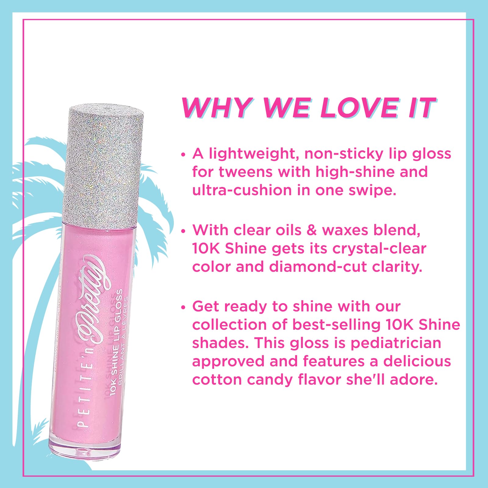 Petite N Pretty 10K Shine Lip Gloss Gia Pink – Kid-Friendly Gloss Made in USA