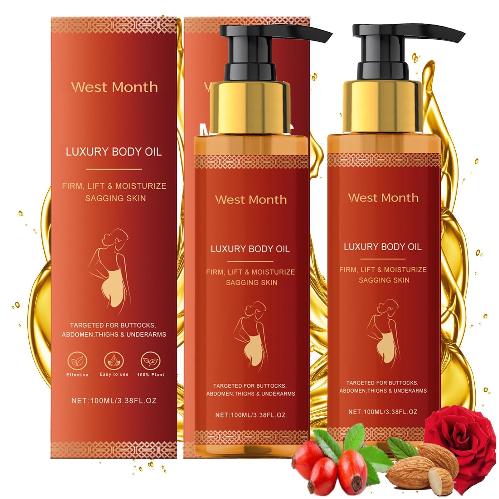 pewatul Body Firming Oil — Ultra Hydrating, Full-Body Skin Firming for Women | 2-Pack