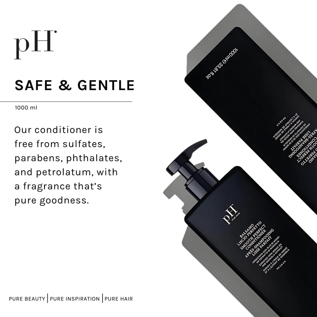 pH PURE HAIR Smooth Perfect Anti-Frizz Conditioner | Monoi Oil & Magnolia Extract | 33.8 oz