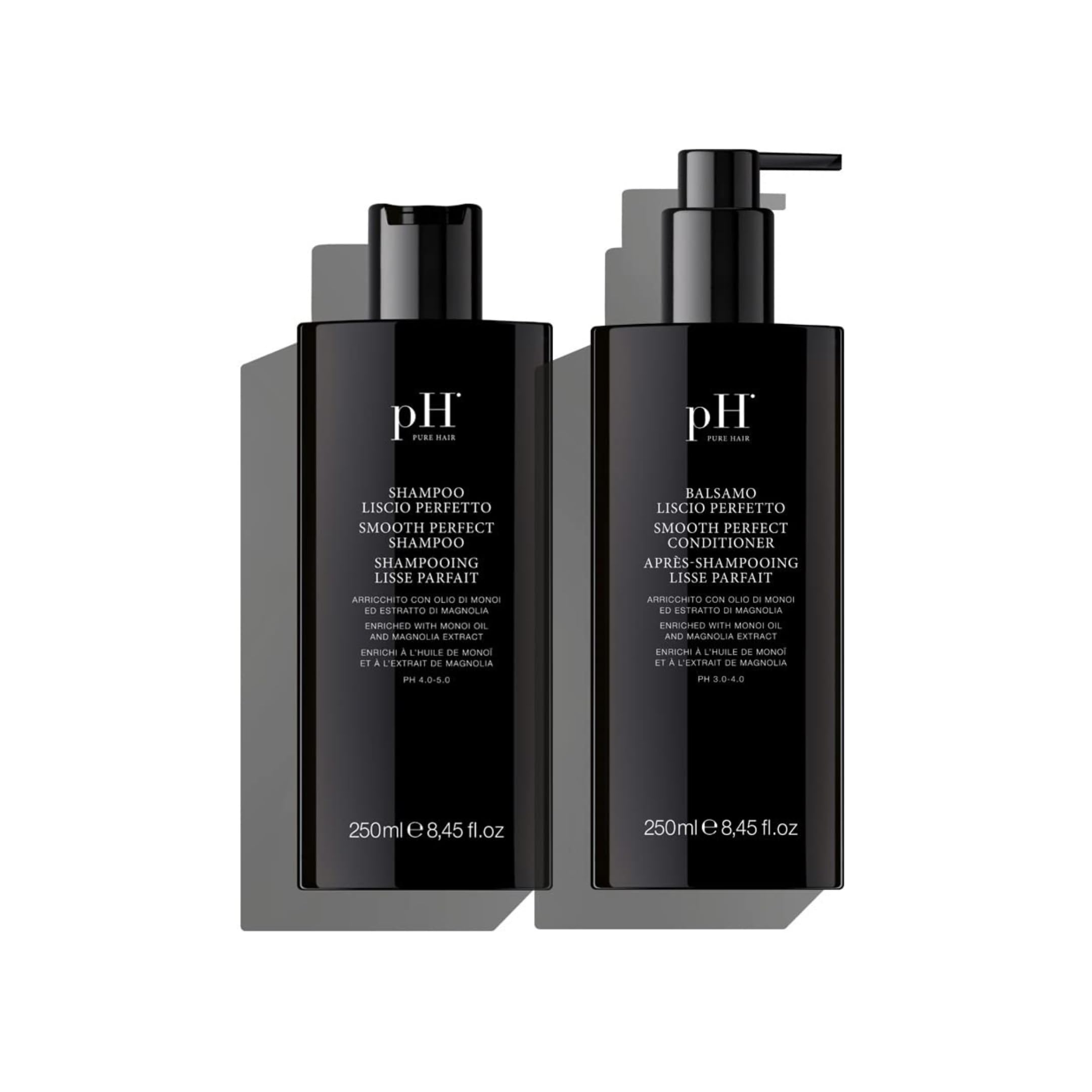 pH PURE HAIR Smoothing Duo – Sulfate-Free Anti-Frizz Shampoo & Conditioner for Dry & Curly Hair