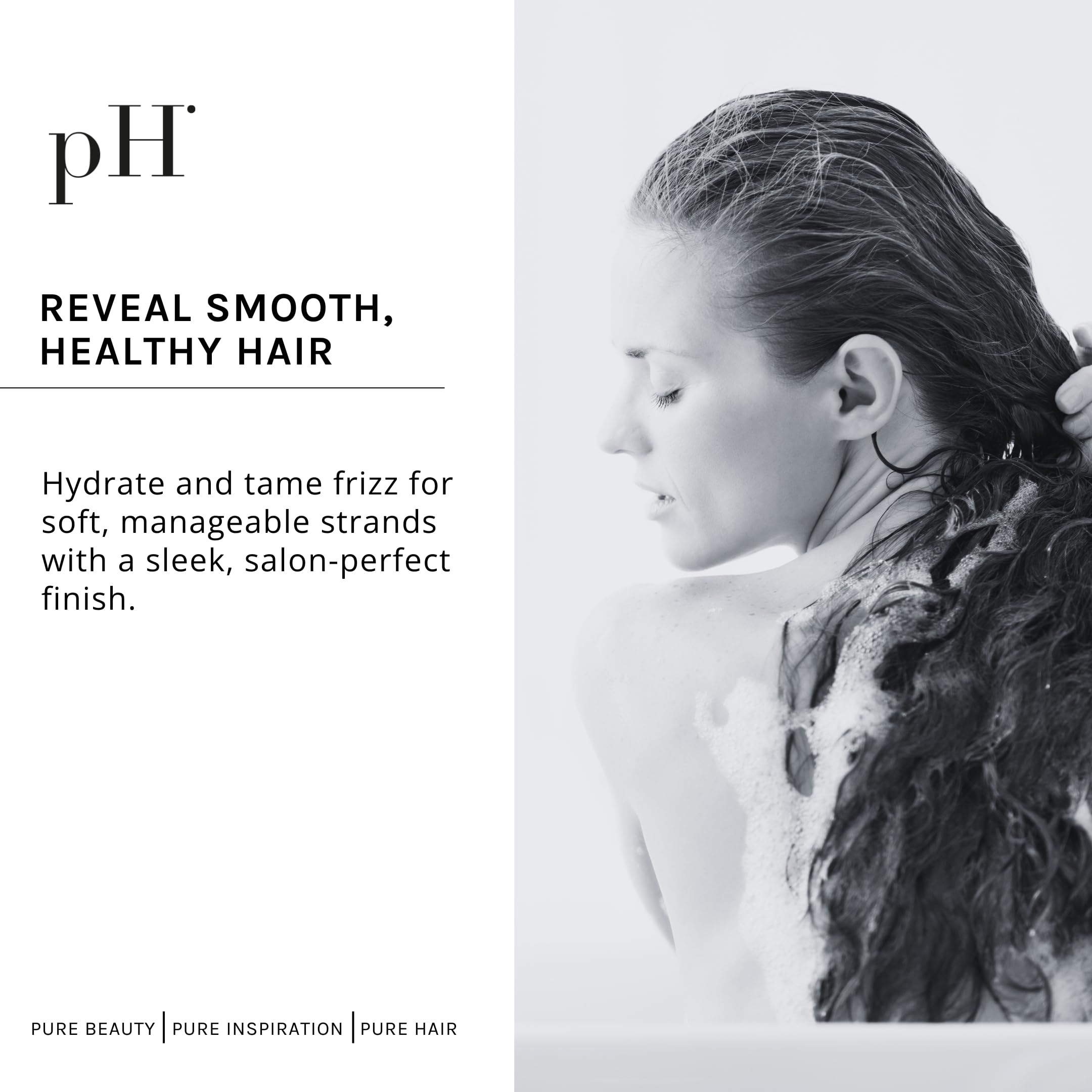 pH PURE HAIR Smoothing Duo – Sulfate-Free Anti-Frizz Shampoo & Conditioner for Dry & Curly Hair