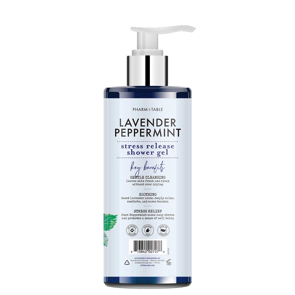 PHARM TO TABLE Stress Release Shower Gel – Lavender & Peppermint, 32oz (960mL)