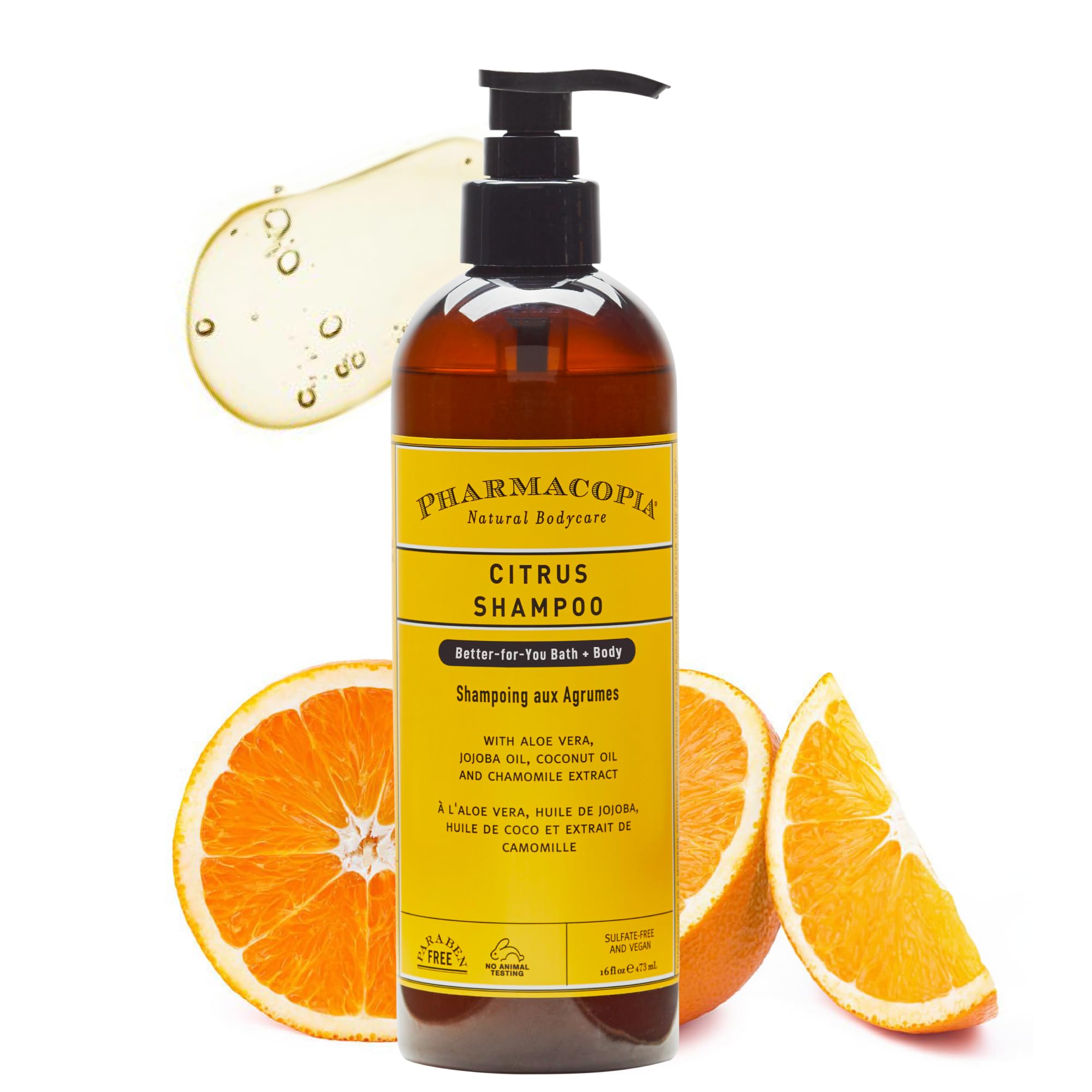 Pharmacopia Citrus Shampoo – Natural Plant-Based, Vegan & Cruelty-Free (16 oz)