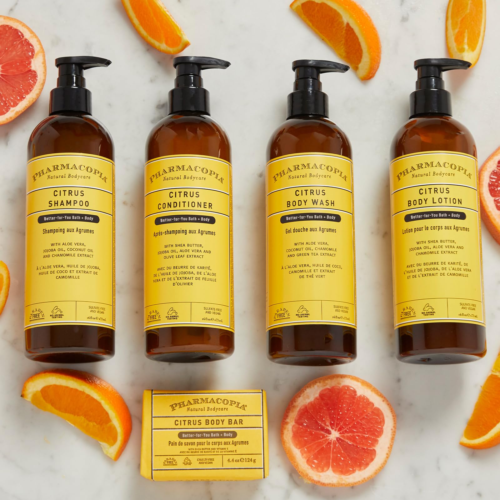 Pharmacopia Citrus Shampoo – Natural Plant-Based, Vegan & Cruelty-Free (16 oz)