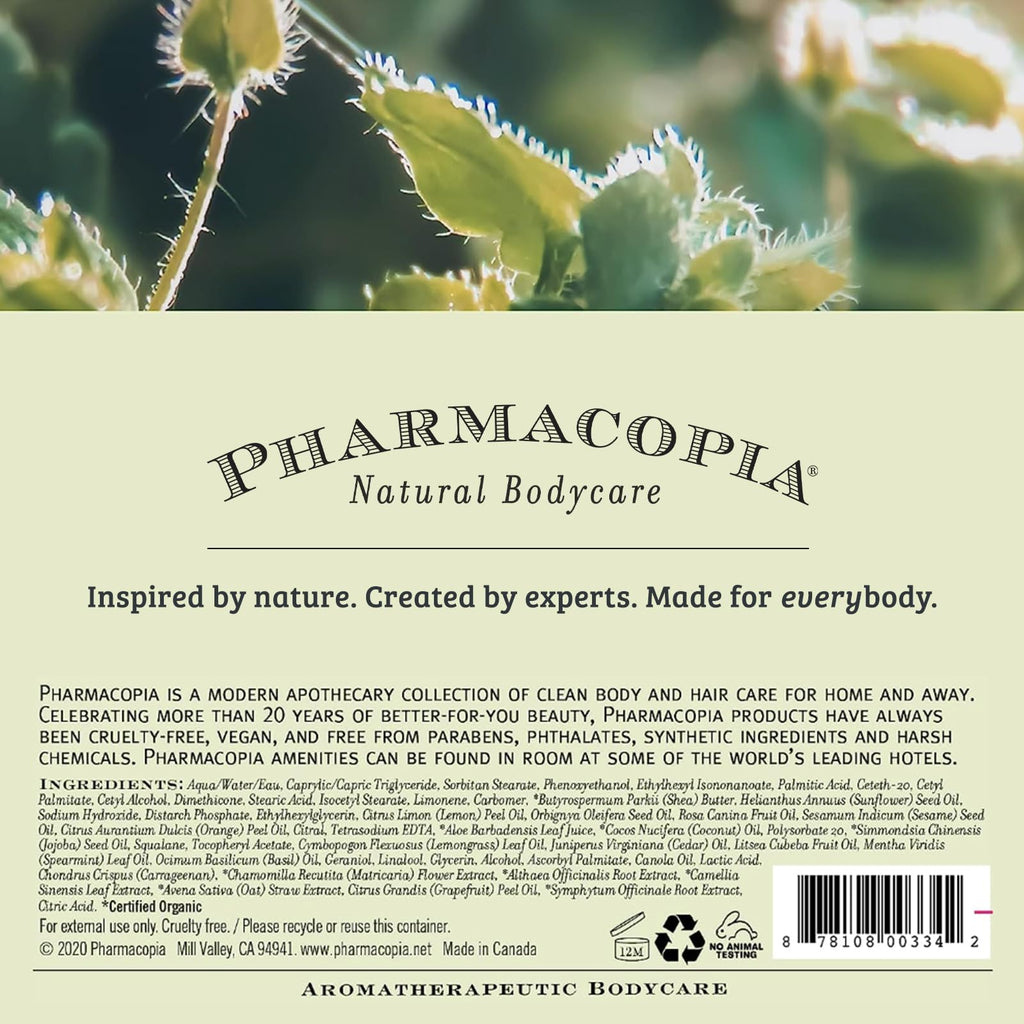 Pharmacopia Verbena Shampoo – Plant-Based, Vegan, No Parabens or Sulfates (16 oz)
