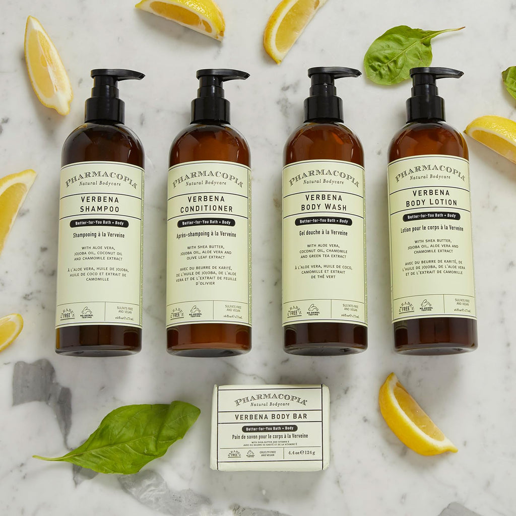 Pharmacopia Verbena Shampoo – Plant-Based, Vegan, No Parabens or Sulfates (16 oz)