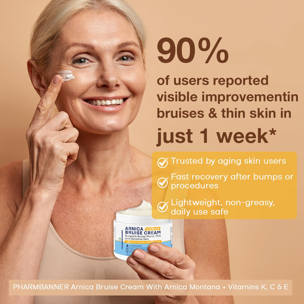 PHARMBANNER Arnica Bruise Cream Extra Strength – Fast-Acting with Vitamins K C E