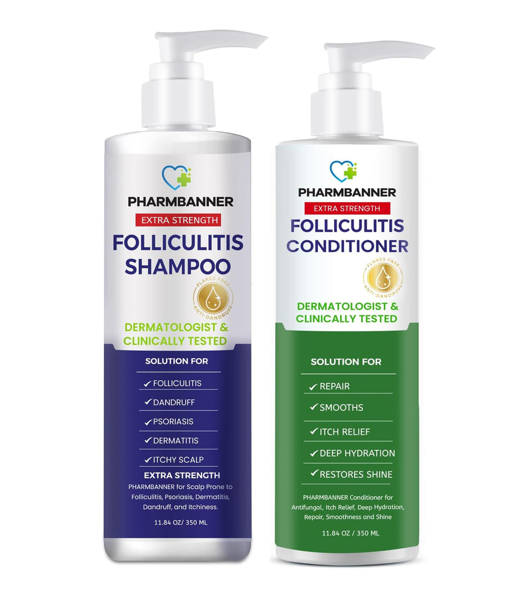 PHARMBANNER Anti-Fungal Shampoo & Conditioner Set – Tea Tree & Argan Oil for Scalp Care