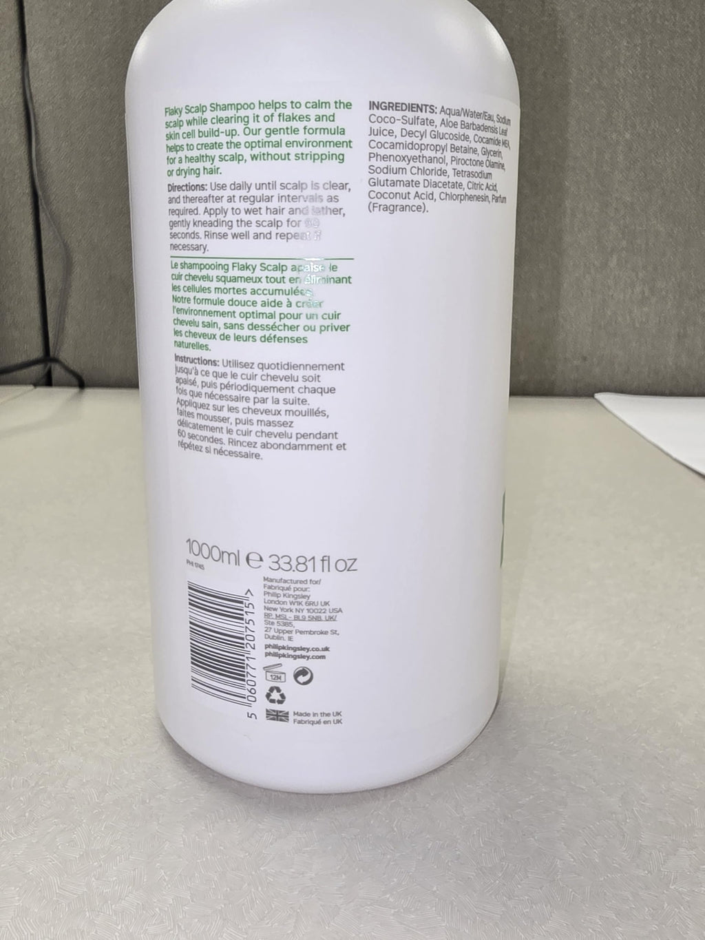 Philip Kingsley Flaky Scalp Shampoo | Hydrating, Calming Care for Flaky, Itchy, Dry or Oily Scalps | 1L Pump