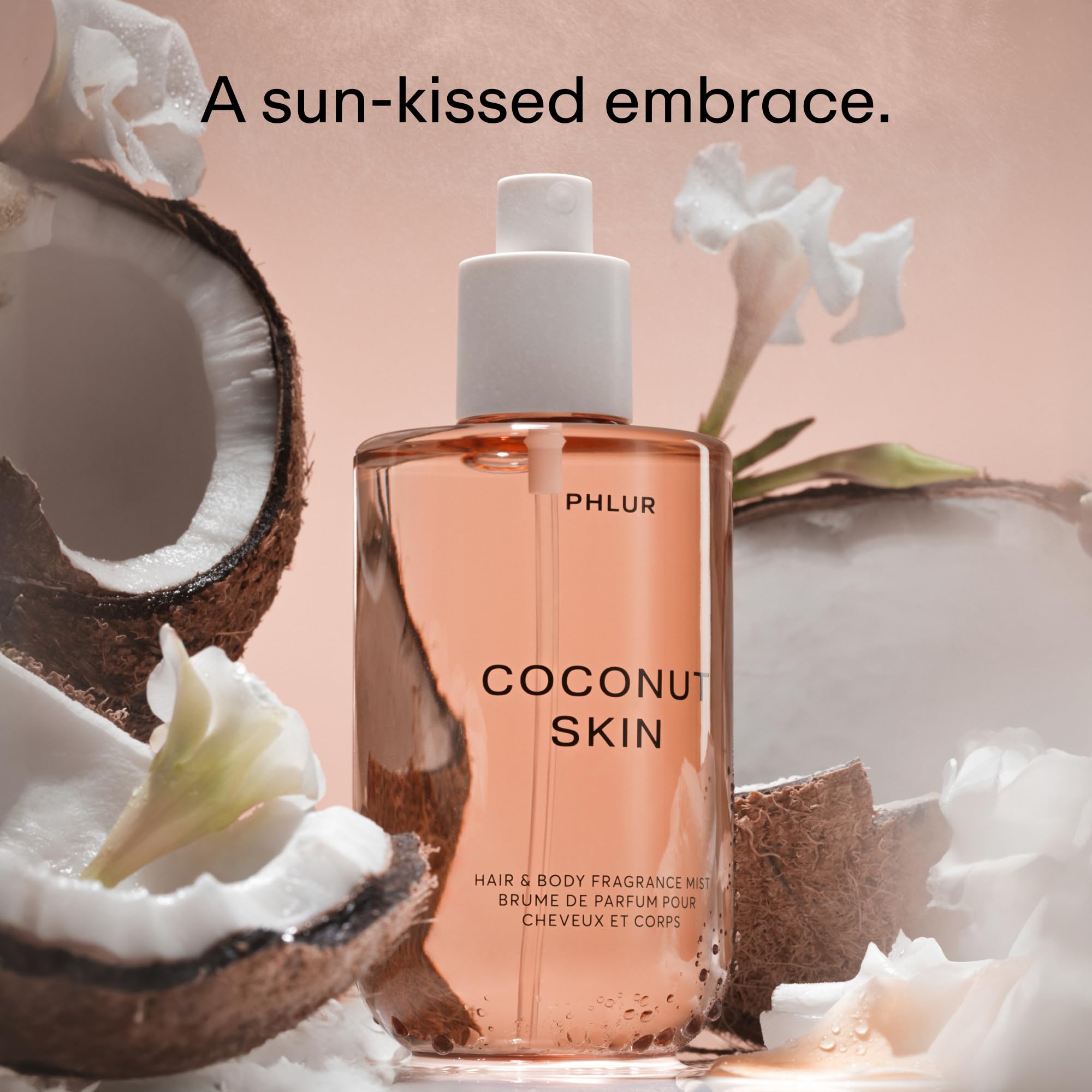 PHLUR Coconut Skin Body Mist – Hair & Body Fragrance with Coconut, Caramel & White Florals (8 Fl Oz)