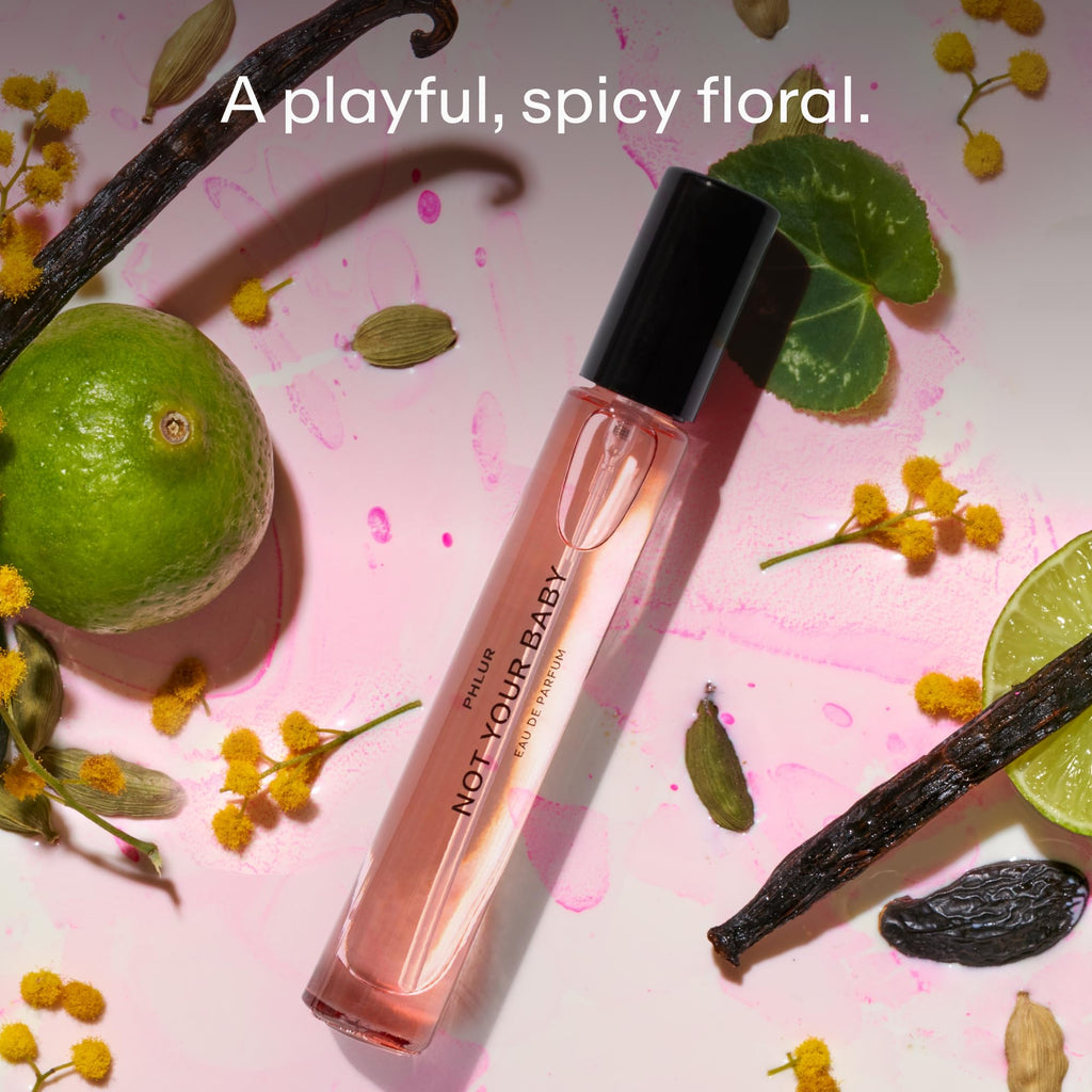 PHLUR Not Your Baby Eau de Parfum – Travel Size 9.5 mL | Spicy Floral with Cardamom & Bergamot