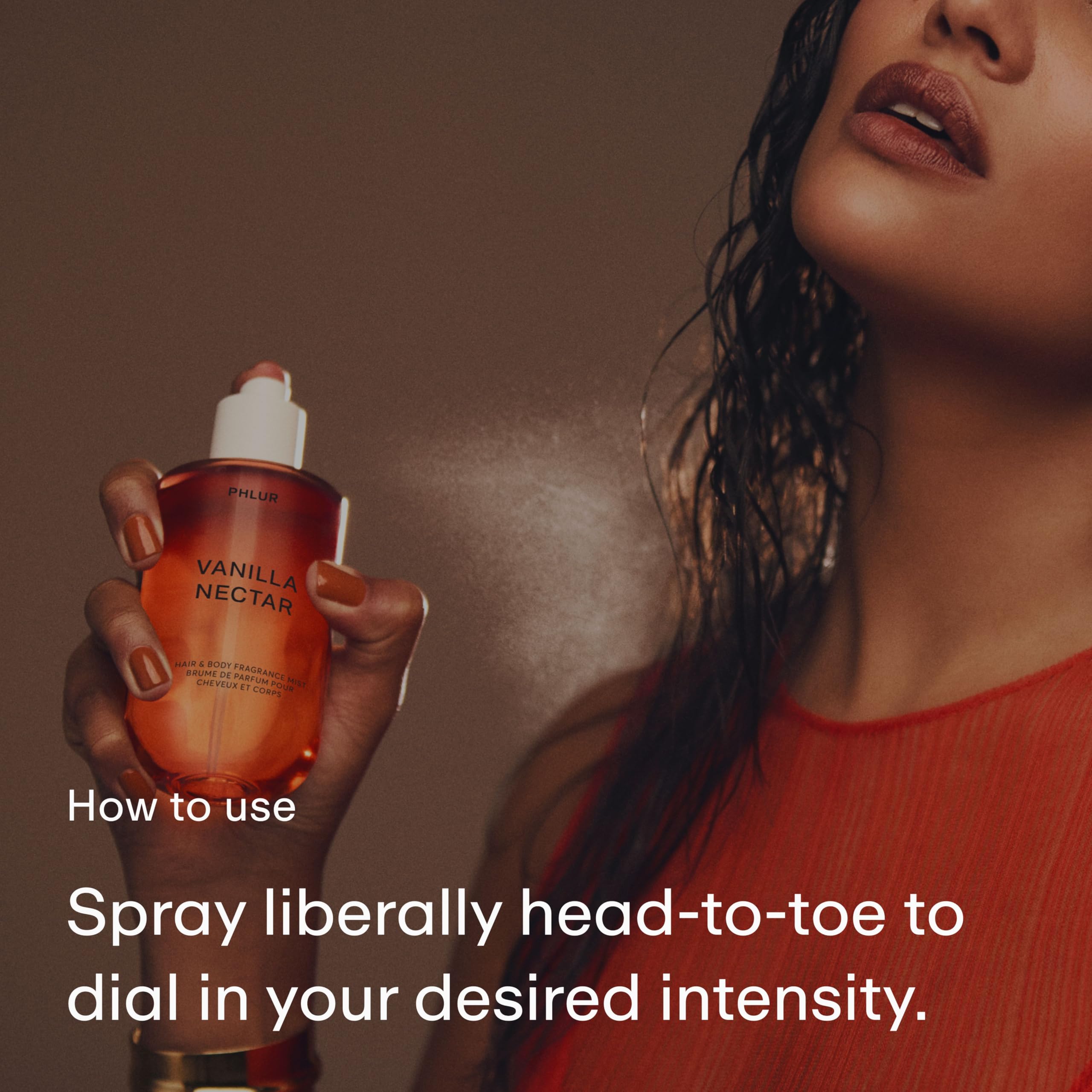 PHLUR Vanilla Nectar Body Mist – Hair & Body Fragrance with Papaya Nectar, Peach Blossom & Honeyed Amber (8 Fl Oz)