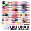 PHOENIXY 71 Pcs Gel Nail Polish Kit with UV Light – 55 Colors, 5 Base & Top Coats, 48W Lamp, Manicure Starter Set