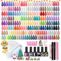 Phoenixy 71 Pcs Gel Nail Kit with UV Light — 55 Colors, 60 Bottles, Base & Top Coats, DIY Manicure Set
