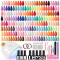 Phoenixy Gel Nail Polish Kit with UV LED Lamp — 74-Piece Complete Gel Nail Set (55 Colors, Base Coat & 4 Top Coats)