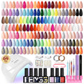 Phoenixy Gel Nail Polish Kit with UV Light — 64 Pcs, 45 Colors, All Seasons