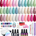 Phoenixy Gel Nail Polish Kit with UV Light — 36-Piece Gel Nail Set for Women