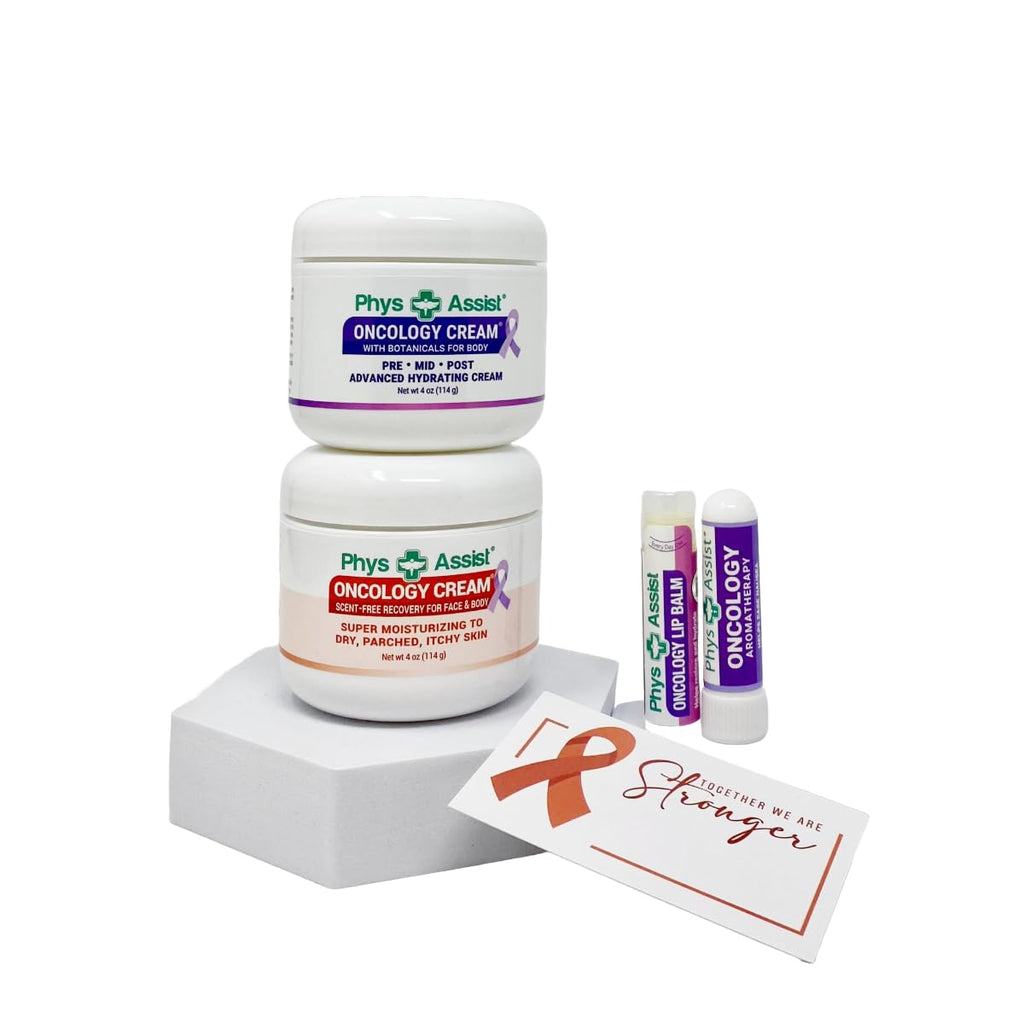 PhysAssist Comfort Kit for Chemo & Radiation Patients | Hydrating Cream, Lip Balm & Aromatherapy Inhaler