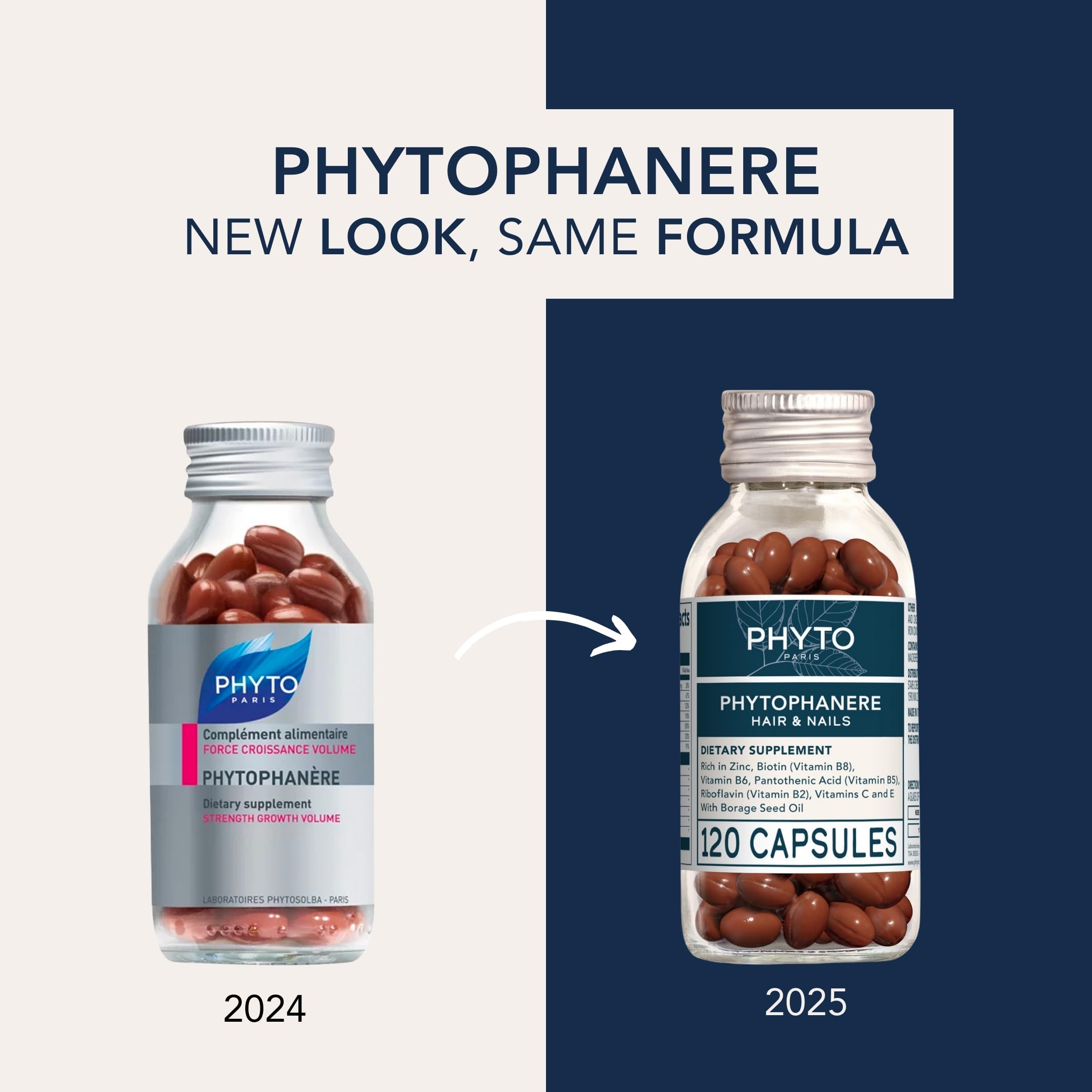 PHYTO Phytophanère 100% Natural Hair & Nails Support – 4-Month Supply
