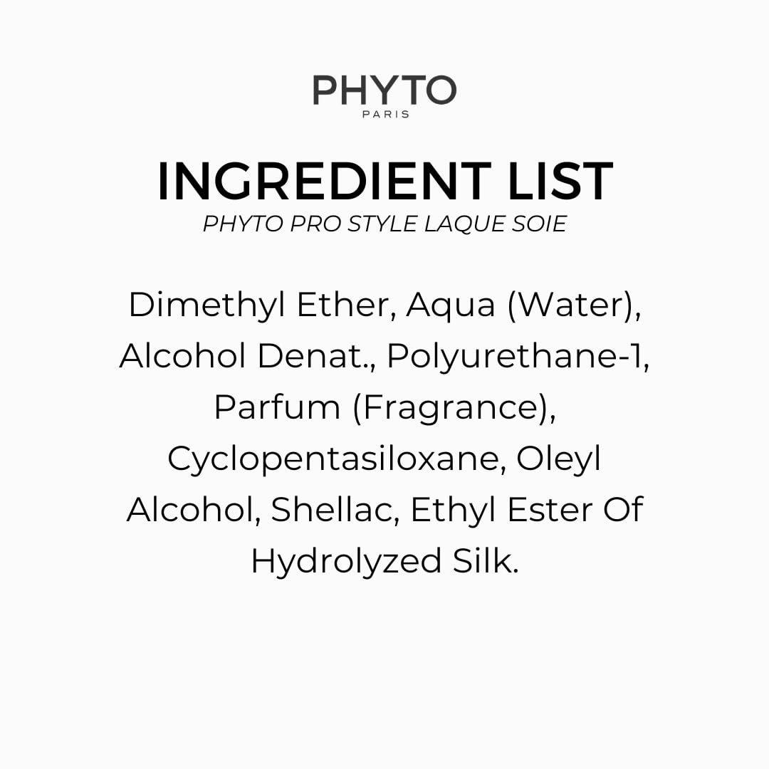 PHYTO PRO STYLE Laque Soie – Hairspray with Silk Proteins for Natural Hold, Shine & Brushable Finish (3.38 fl oz)