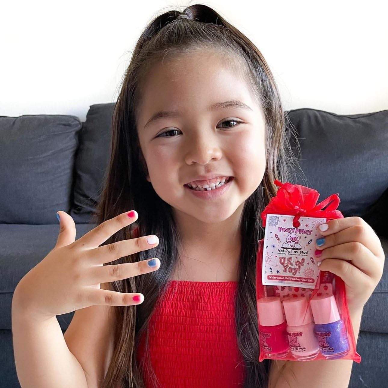 Piggy Paint 100% Non-Toxic Nail Polish for Kids | Safe, Low Odor, Water-Based | U.S. of YAY!