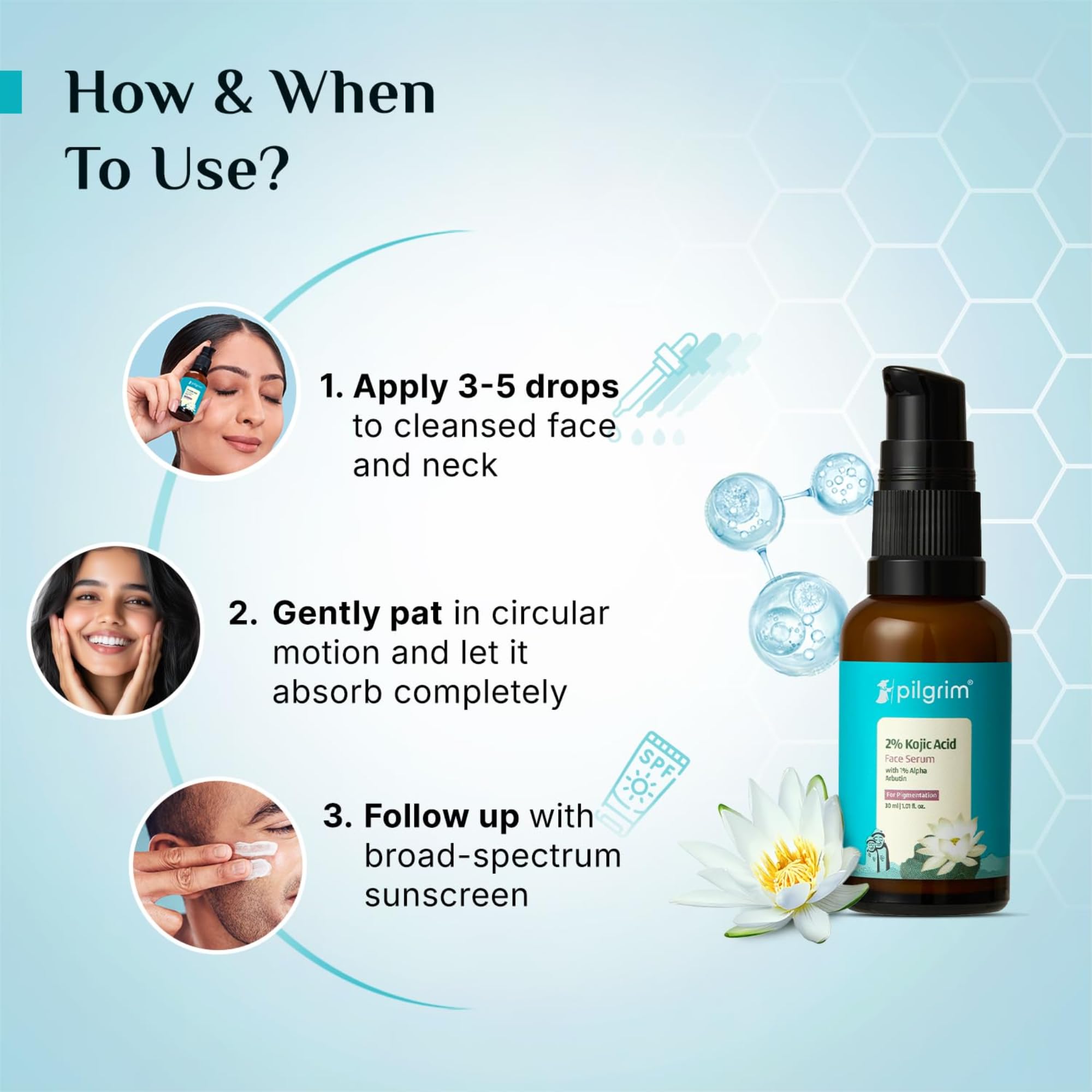 Pilgrim Face Serum with 1% Alpha Arbutin — Lightweight, Even-Tone Skin