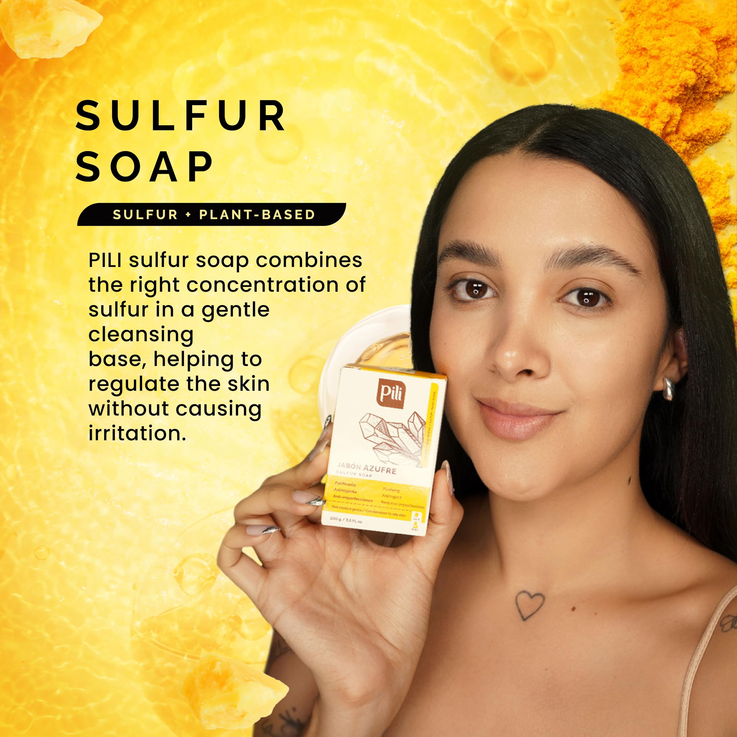 Pili Natural Sulfur Soap Bars (3 Pack) – Deep Cleansing & Oil Control for All Skin Types