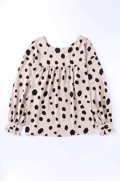 Pink Button Frill Cuffs Oversize Puff Sleeve Blouse