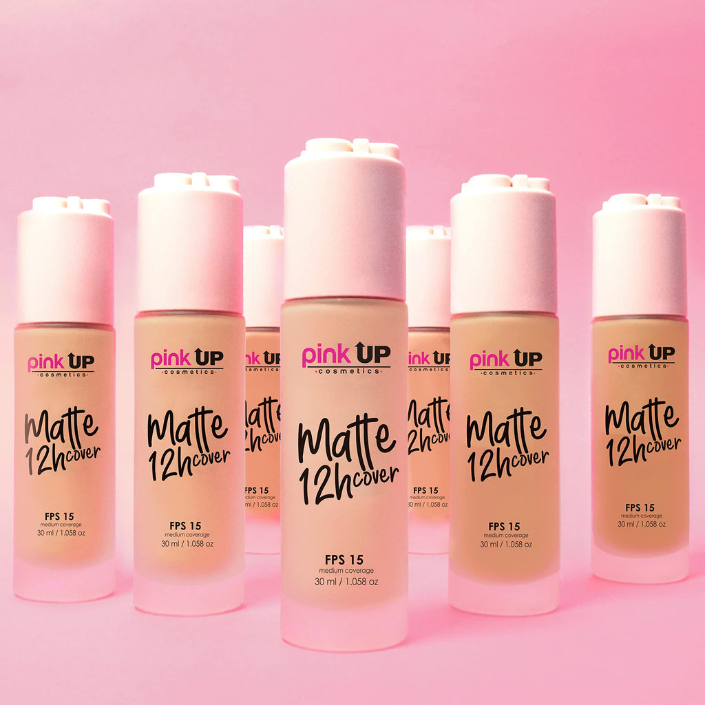 Pink Up Matte Cover Liquid Foundation SPF 15 – 12-Hour Matte Wear, Medium Coverage, Tan