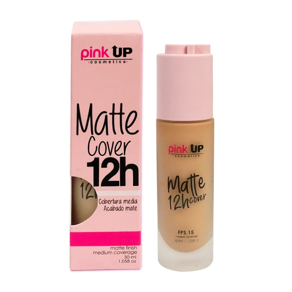 Pink Up Matte Cover Liquid Foundation SPF 15 – 12-Hour Matte Wear, Medium Coverage, Tan