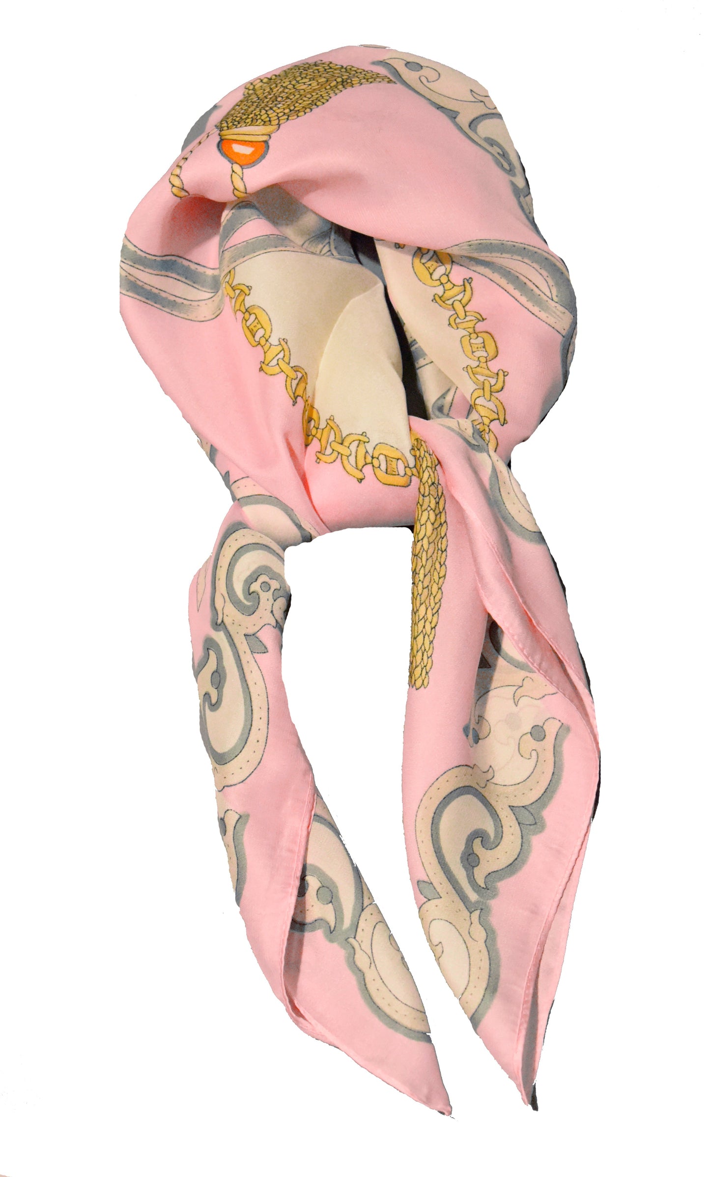 Pink and Cream Tassel Womens Spring Scarf - Thin Silky Summer