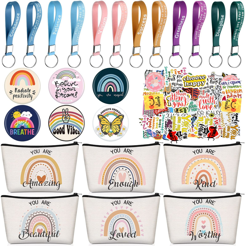 Pinkunn 68 Pcs Inspirational Gifts Bulk – Rainbow Bags & Accessories