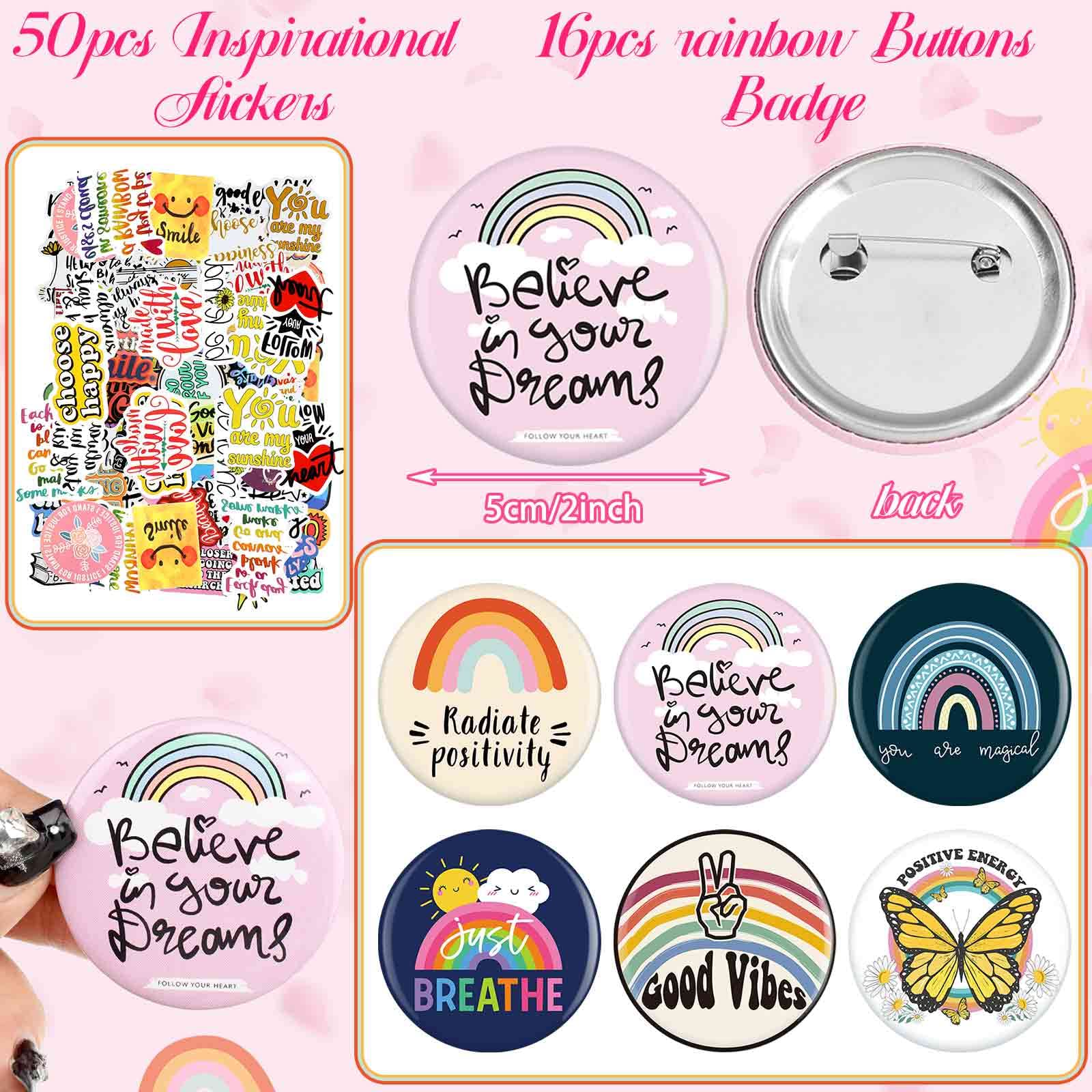 Pinkunn 68 Pcs Inspirational Gifts Bulk – Rainbow Bags & Accessories
