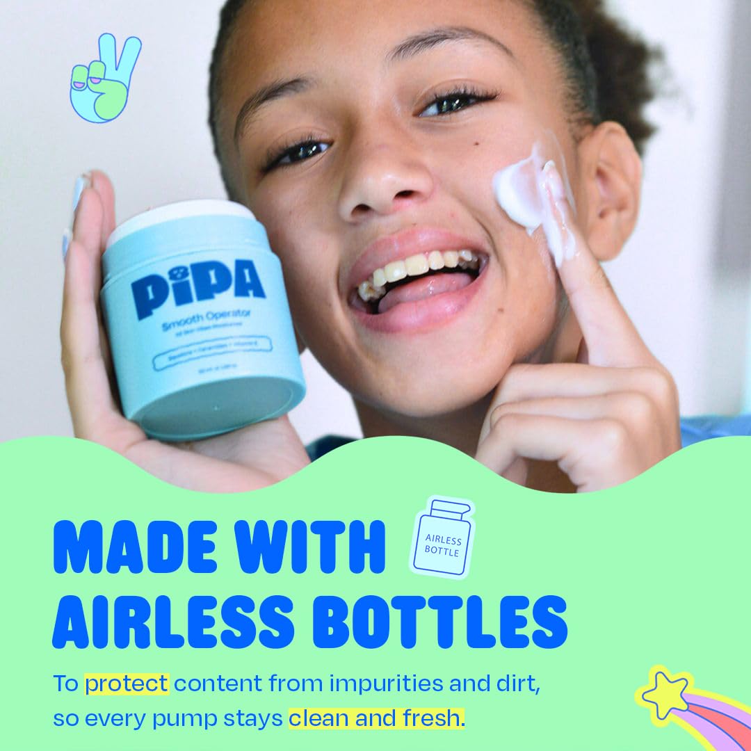 Pipa Daily Glow Bundle for Kids & Tweens | Gentle Cleanser + Lightweight Moisturizer + Pouch