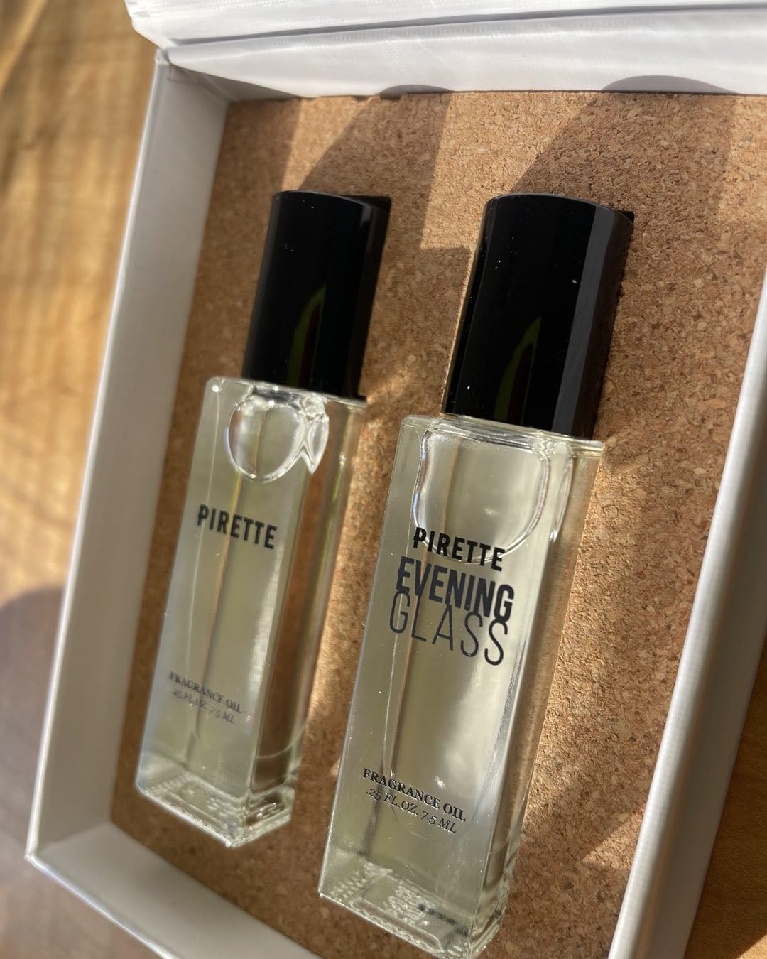 PIRETTE Mini Fragrance Oil Roll-On Duo – Beach & Evening Glass, 2 x 0.25 fl oz Travel Set