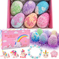 Piroo Unicorn Bath Bombs for Kids – Surprise Jewelry Inside (6-Pack) | Bath Toys for Girls 4-8