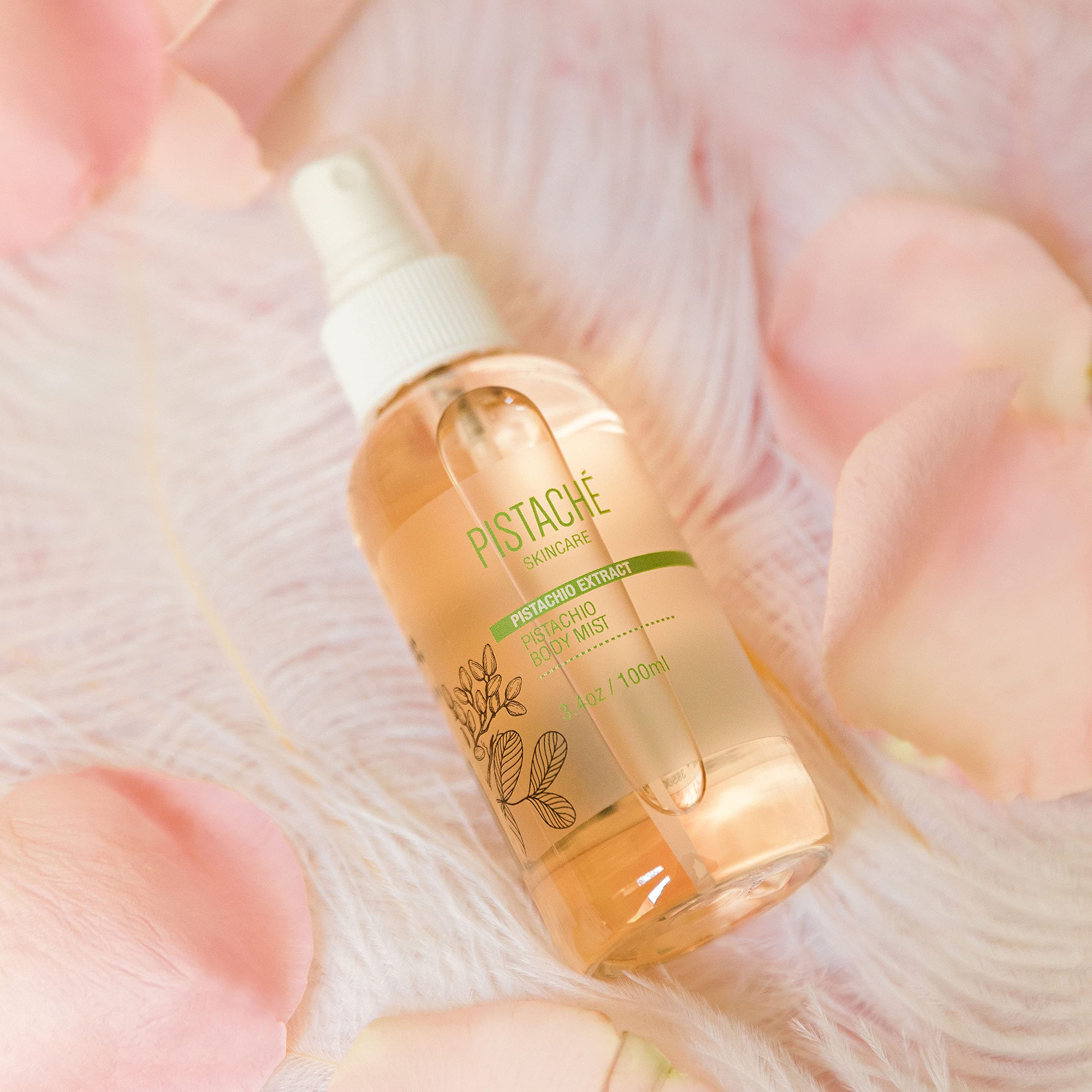 Pistaché Skincare Pistachio Oil Body Mist – Sweet Biscotti Fragrance | Hydrating Body Spray 3.4 oz